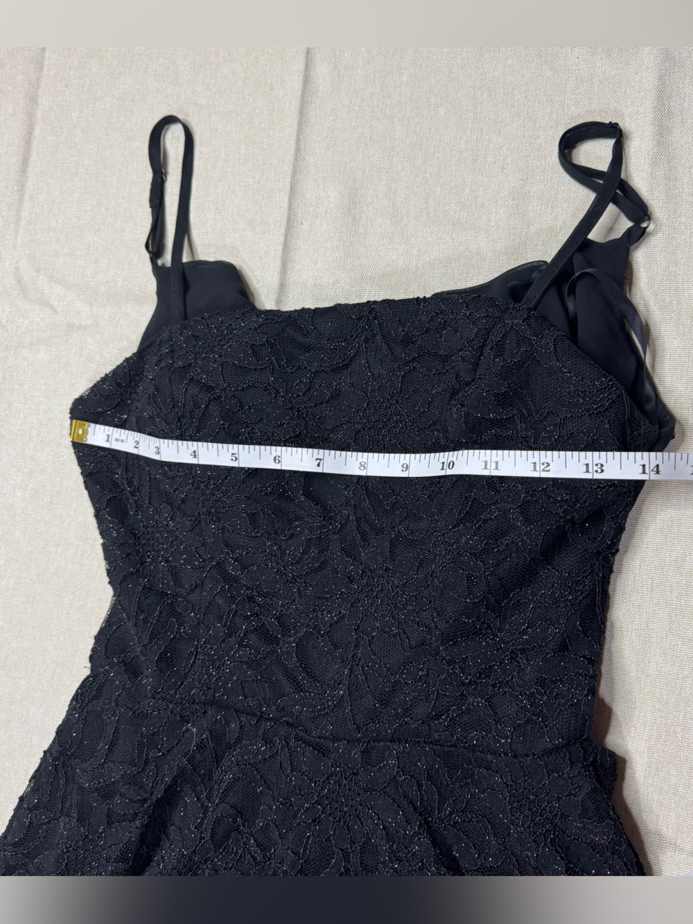 B Darlin Black Lace Fit & Flare Party Dress Removable Sash Juniors 7/8 - Picture 11 of 12